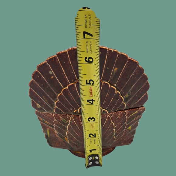 Vintage Ceramic Turkey Lidded Bowl Thanksgiving Decor Candy Nut Dish Felt Bottom - Picture 8 of 10